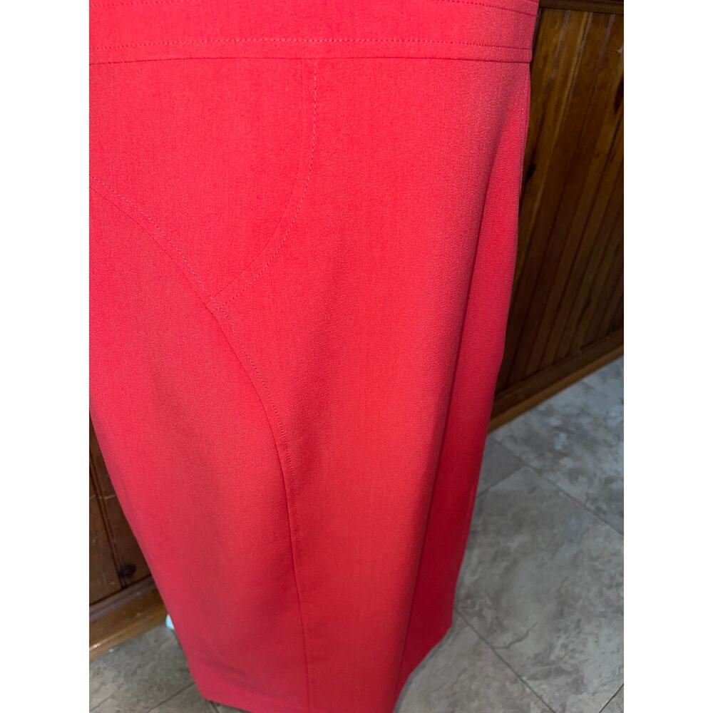 Womens Black Label by Evan Picone Red Coral Sleeveless Sheath Midi Dress 10 - Picture 3 of 8